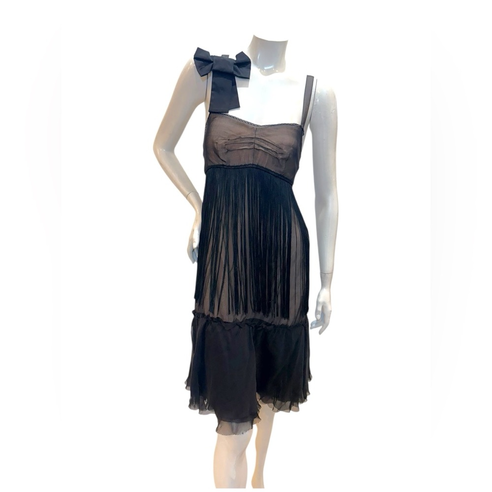 Dolce & Gabbana Sheer Silk Bow Strap Dress – Early 2000s IT 44